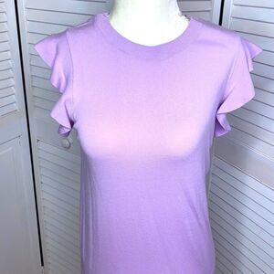 “Nordstrom”Purple Ruffle Caped Sleeve Blouse